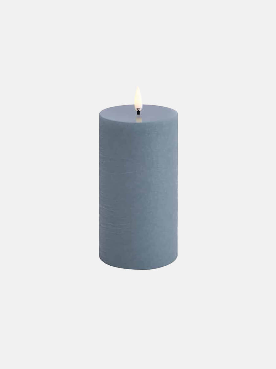 Uyuni Lighting LED Pillar Candle 7.8x15 - Hazy Blue