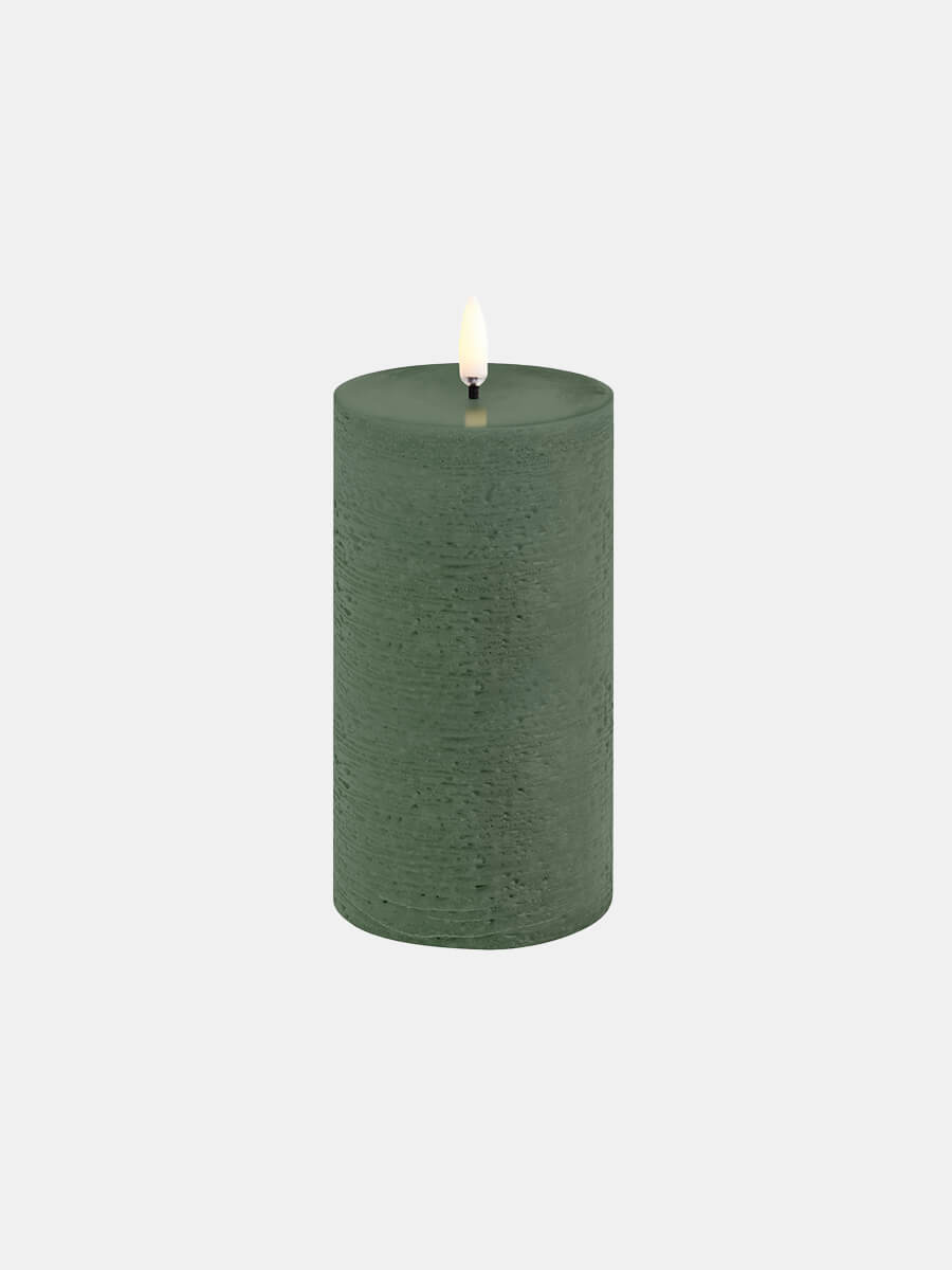 Uyuni Lighting LED Pillar Candle 7.8x15.2 - Olive Green