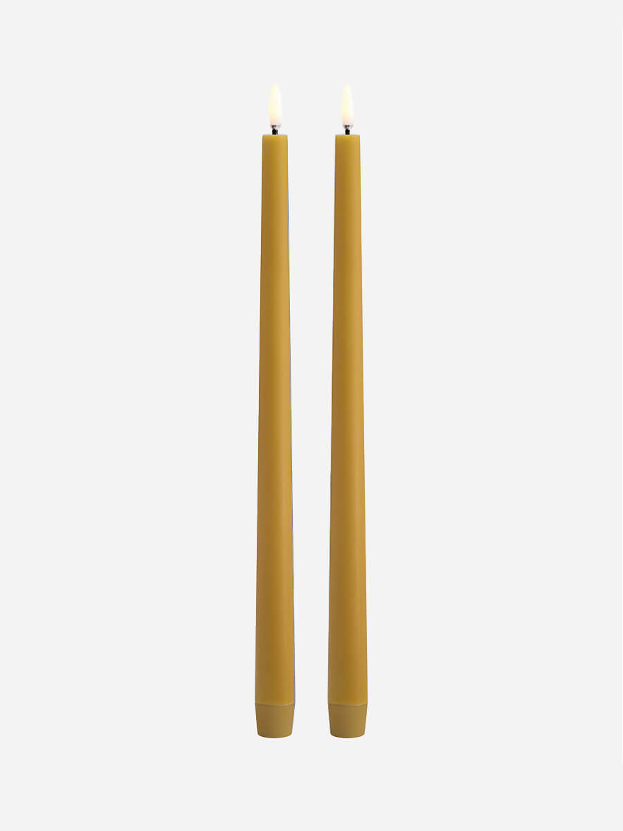 Uyuni Lighting LED Slim Taper Candle Twin Pack 2.3x32 - Curry Yellow