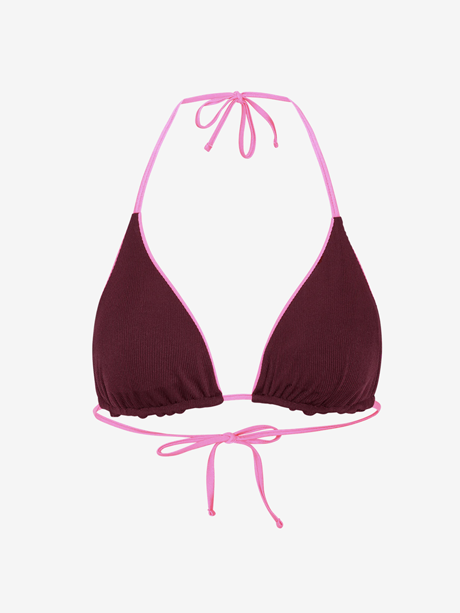 Waverly Bikini Top - Pink/Bordeaux