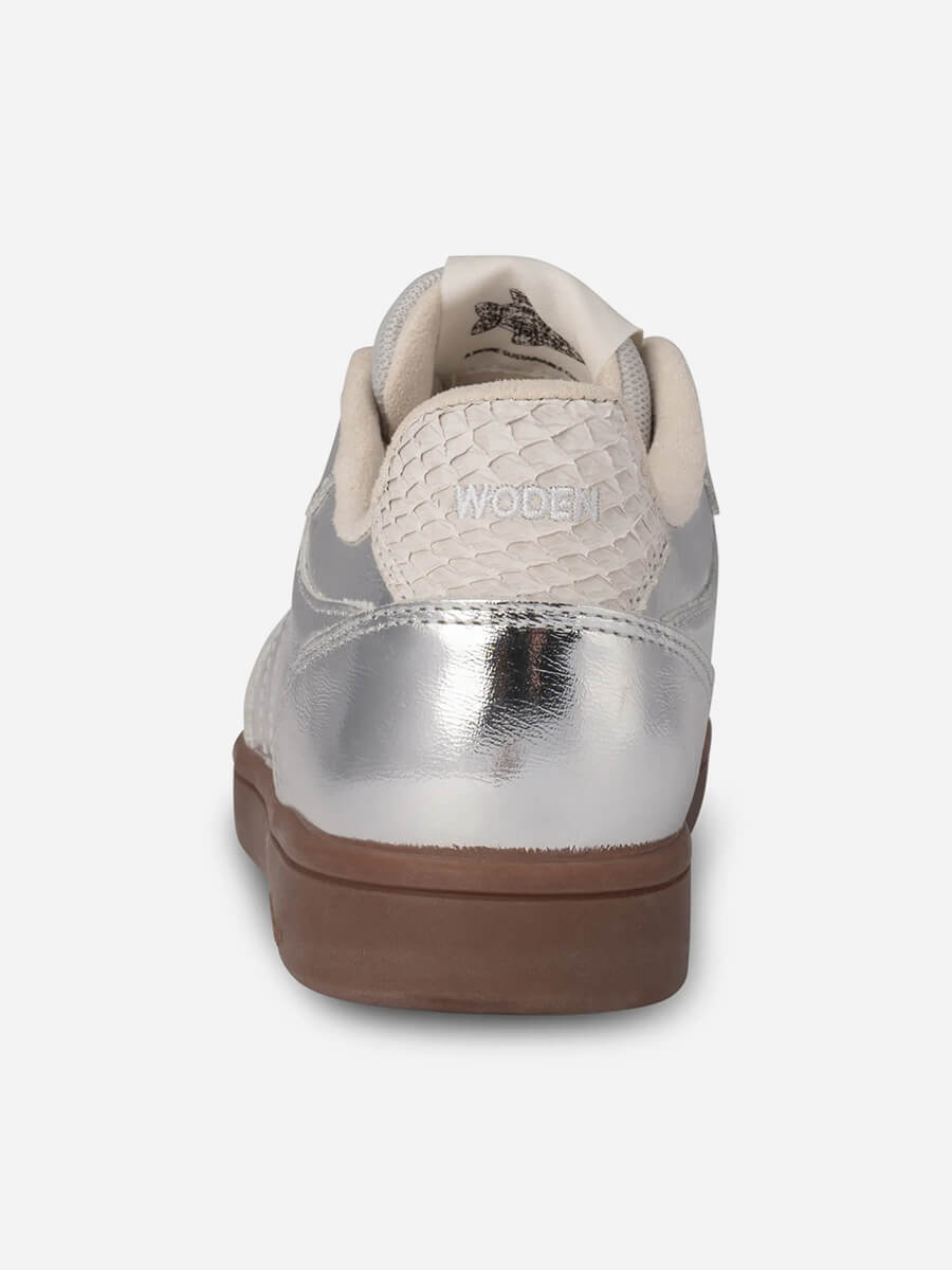 Woden-Bjork-Leather-Sneakers - Silver