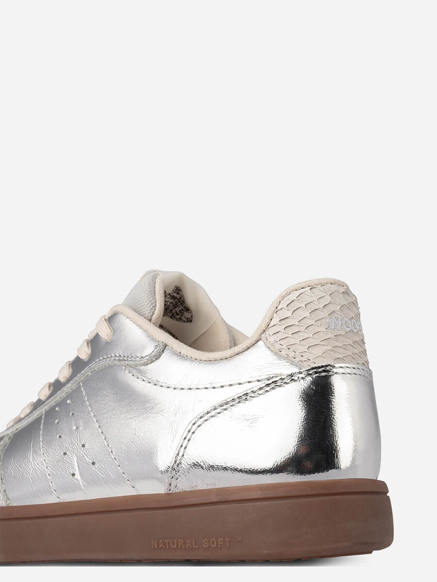 Woden-Bjork-Leather-Sneakers - Silver