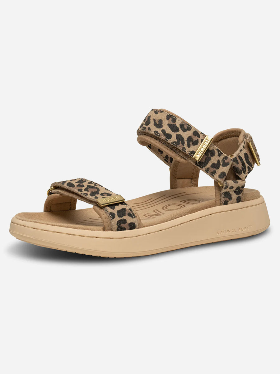 Woden-Line-Suede-Sandals-Leopard