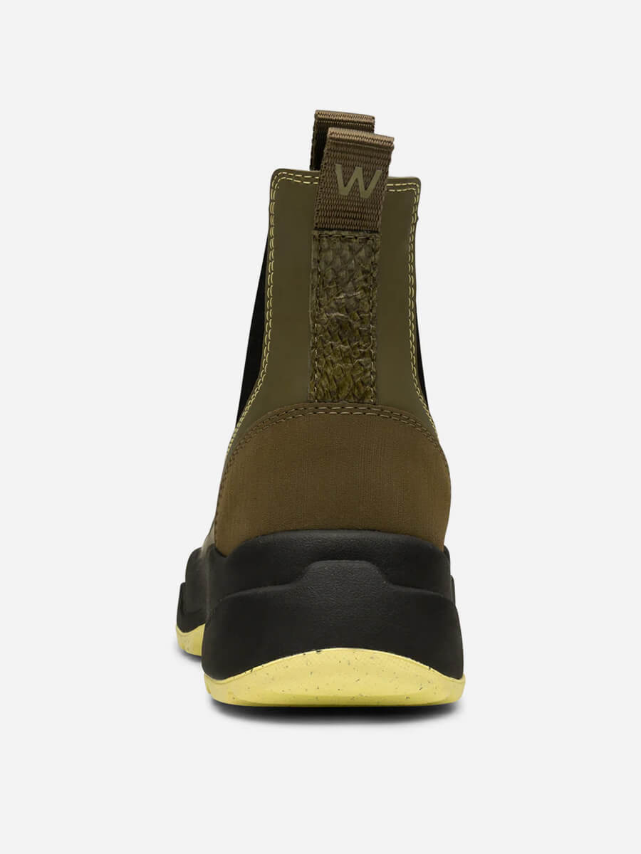 Woden-Siri-Waterproof-Boots - Dark-Olive/Pale-Lime