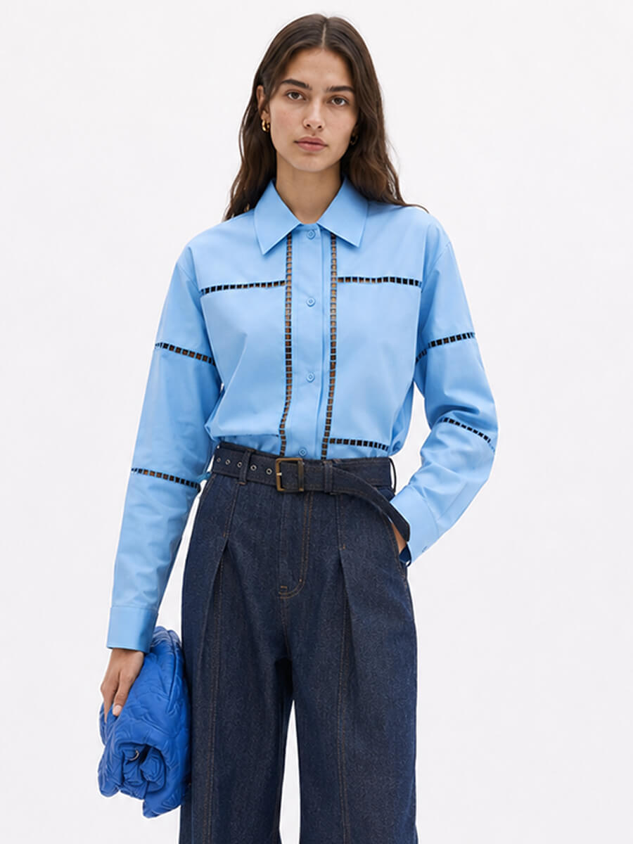 STELLA NOVA
Wide Shirt with Artworks - Blue Coral