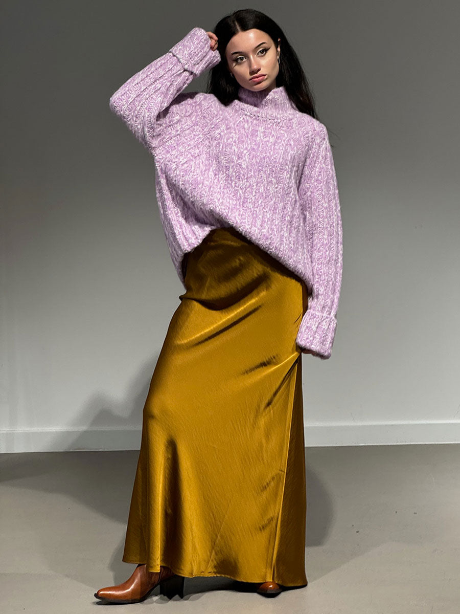 essentiel antwerp Genera Pullover - Mauve/Ecru  Giada Skirt - Bronze