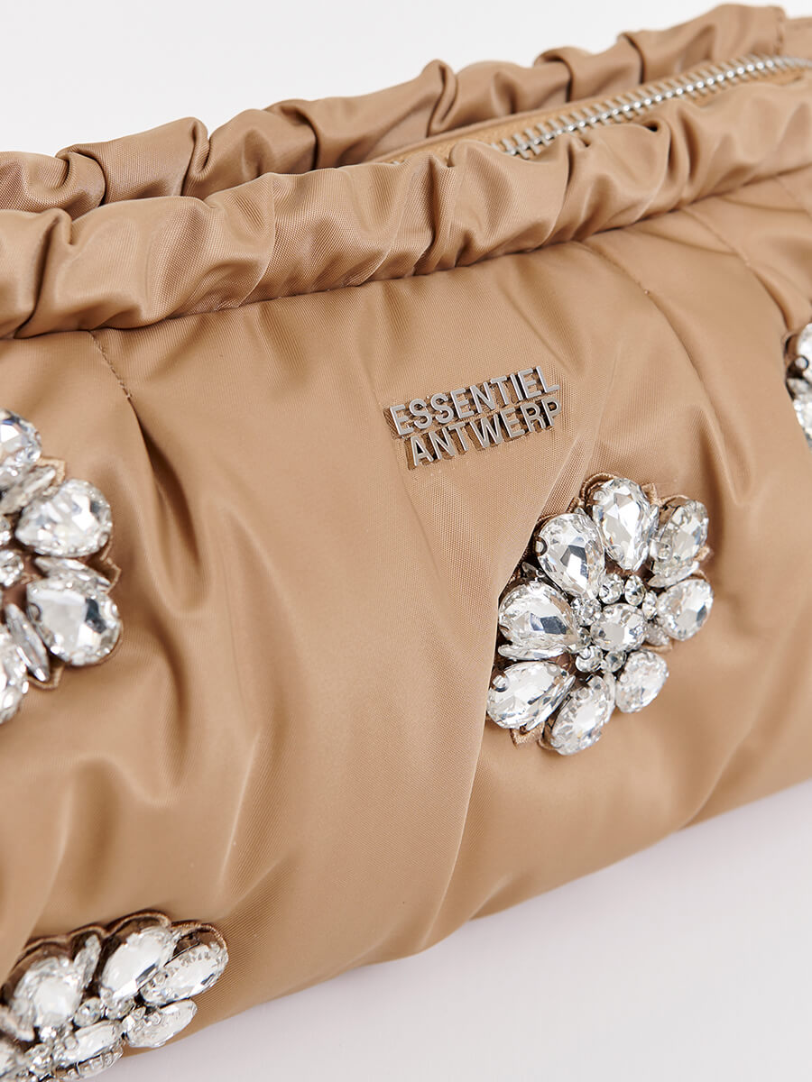 essentiel antwerp Jimone Embroidered Pouch - Ginger bread