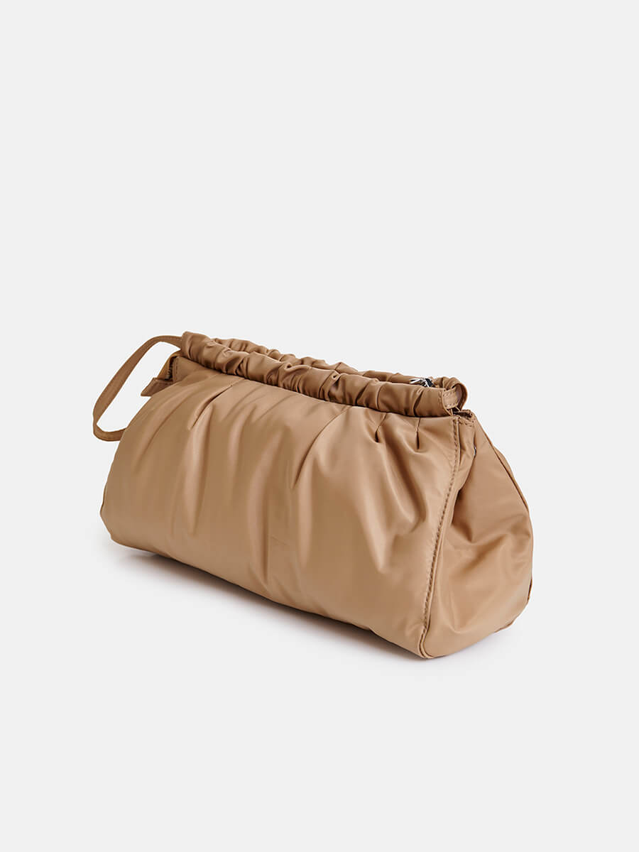 essentiel antwerp Jimone Embroidered Pouch - Ginger bread