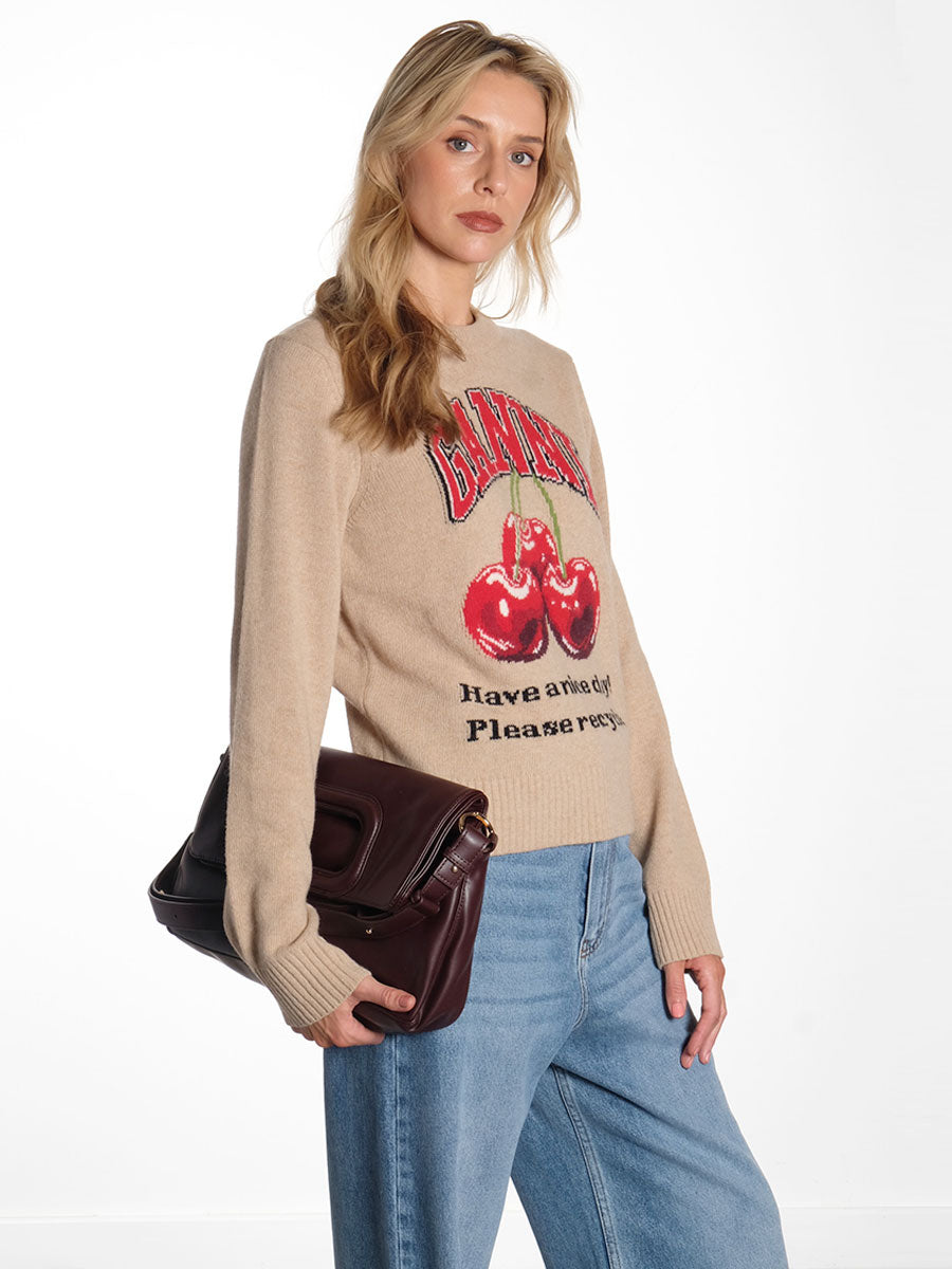 Graphic Cherry O-neck Pullover