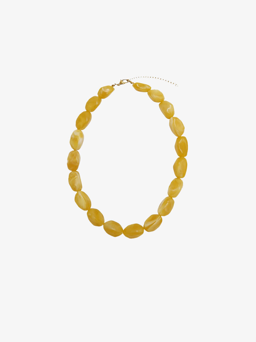 Black Colour Lyon Necklace - Golden