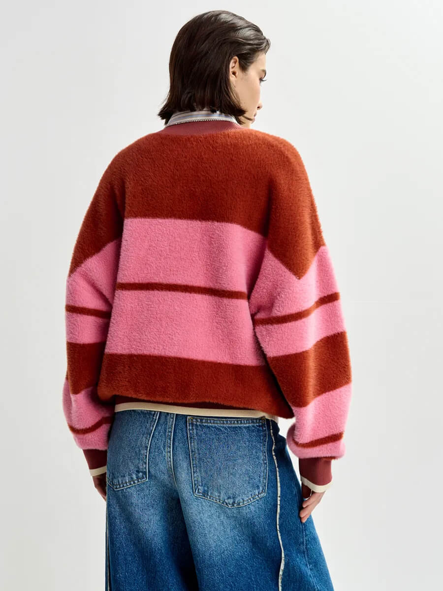 Essentiel Antwerp Jicama Knit Jacket - Red and Pink