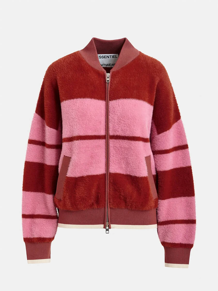 Essentiel Antwerp Jicama Knit Jacket - Red and Pink