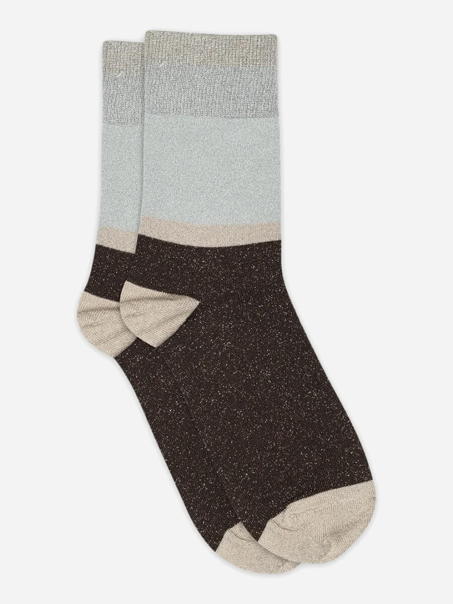 mp denmark Elisabeth Glitter Socks -Dark Brown.