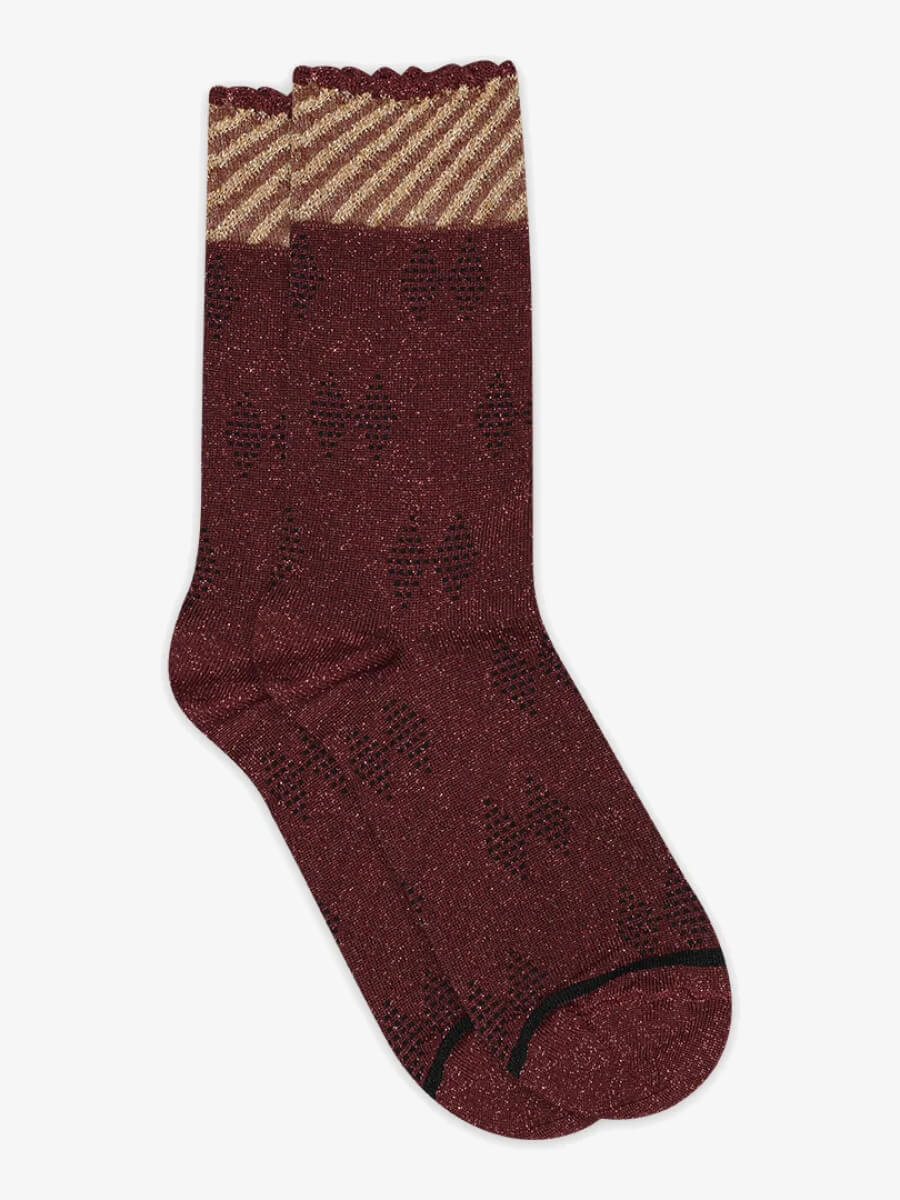 Flora Glitter socks: Golden Tan