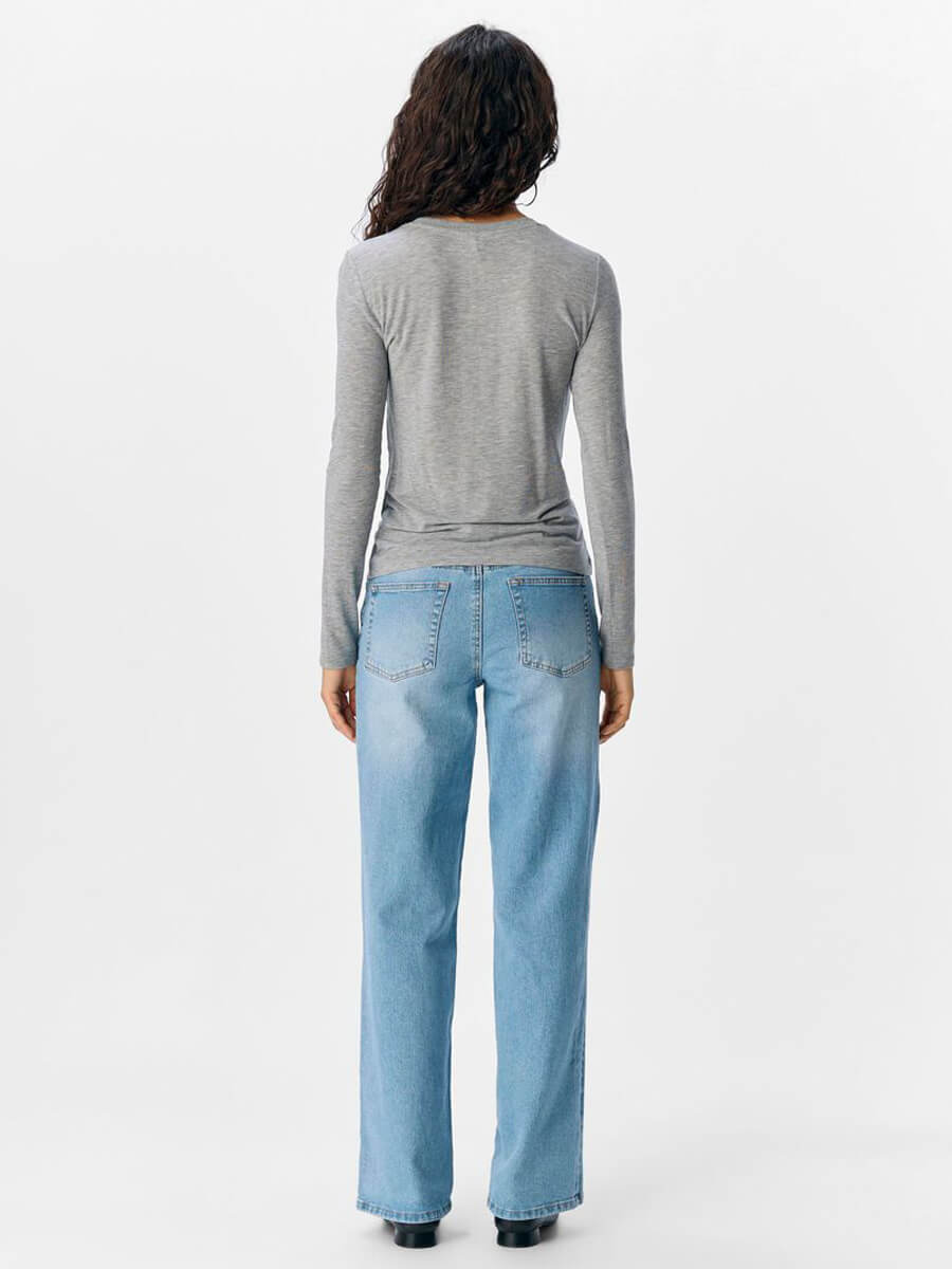 object Zofia Sli Long Sleeve - Grey Melange