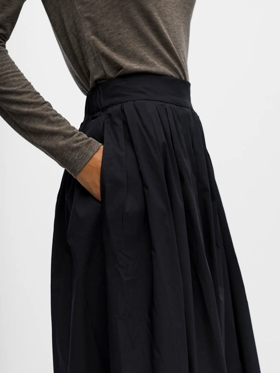 Object Paige A-Line Maxi Skirt - Black