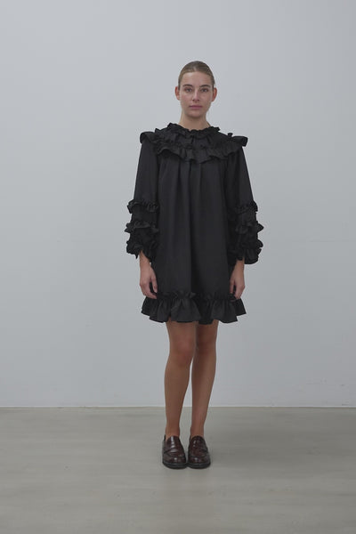 Stella-Nova-Light-Weight-Mini-Frill-Dress-Black