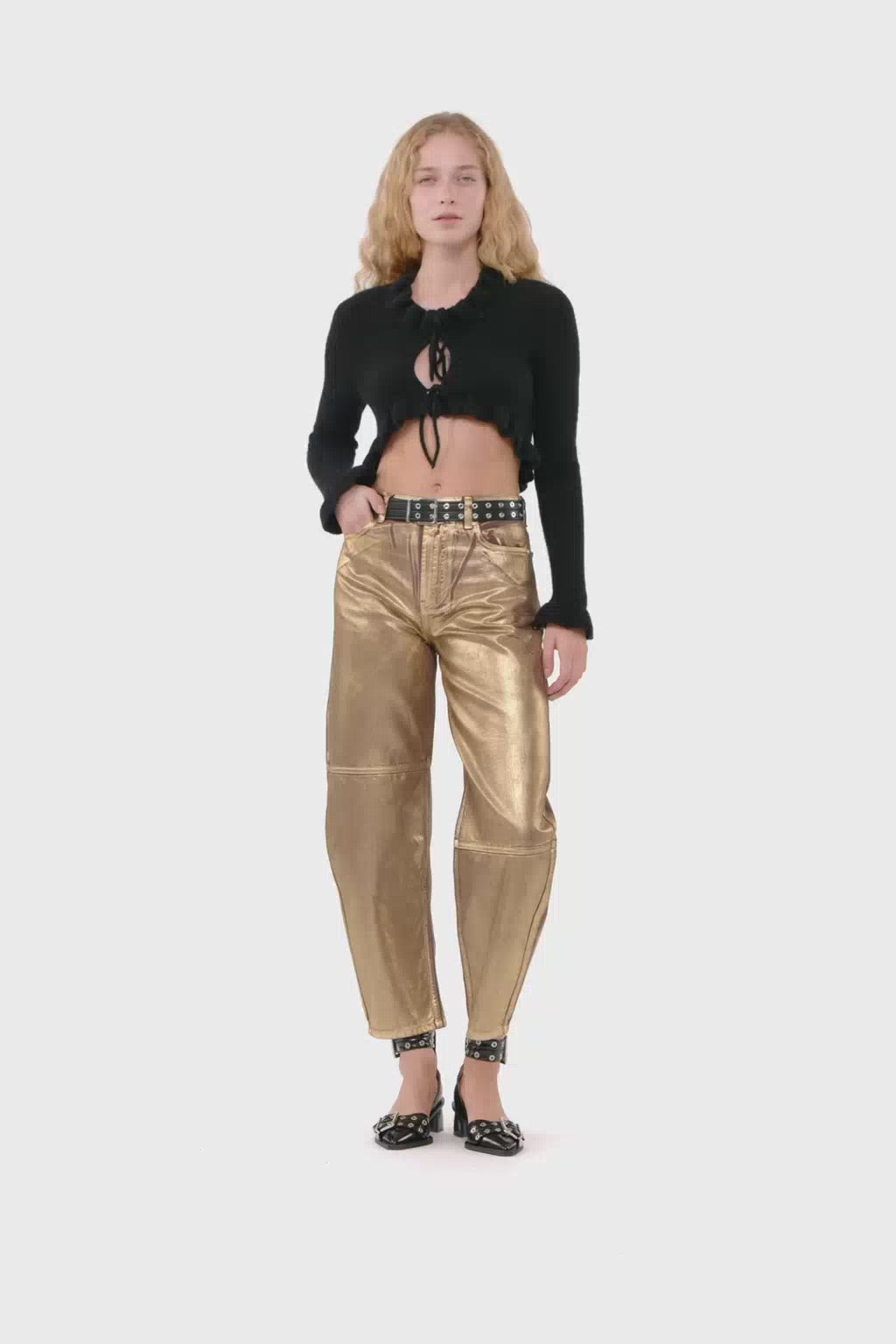 Ganni Gold Foil Stary Jeans