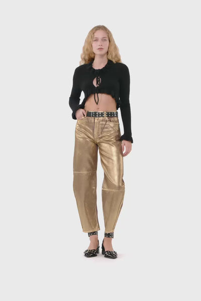 Gold store foil jeans