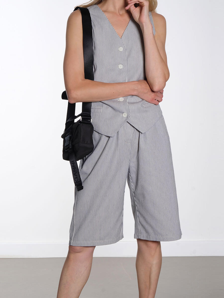 project-aj117-fergie-waistcoat-pj shorts chalk ganni black tech mini satchel bag