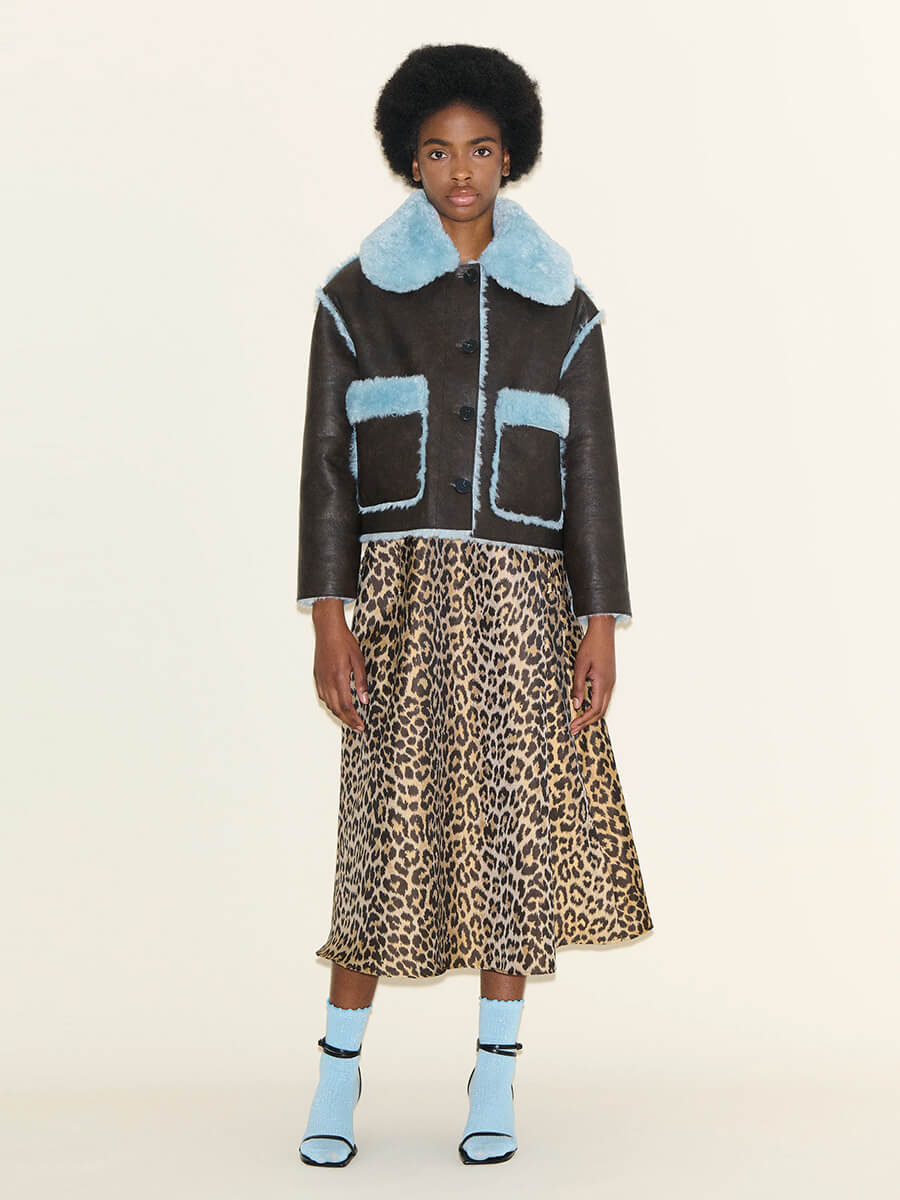 Johanna Reversible Jacket - Chocolate/Powder Blue