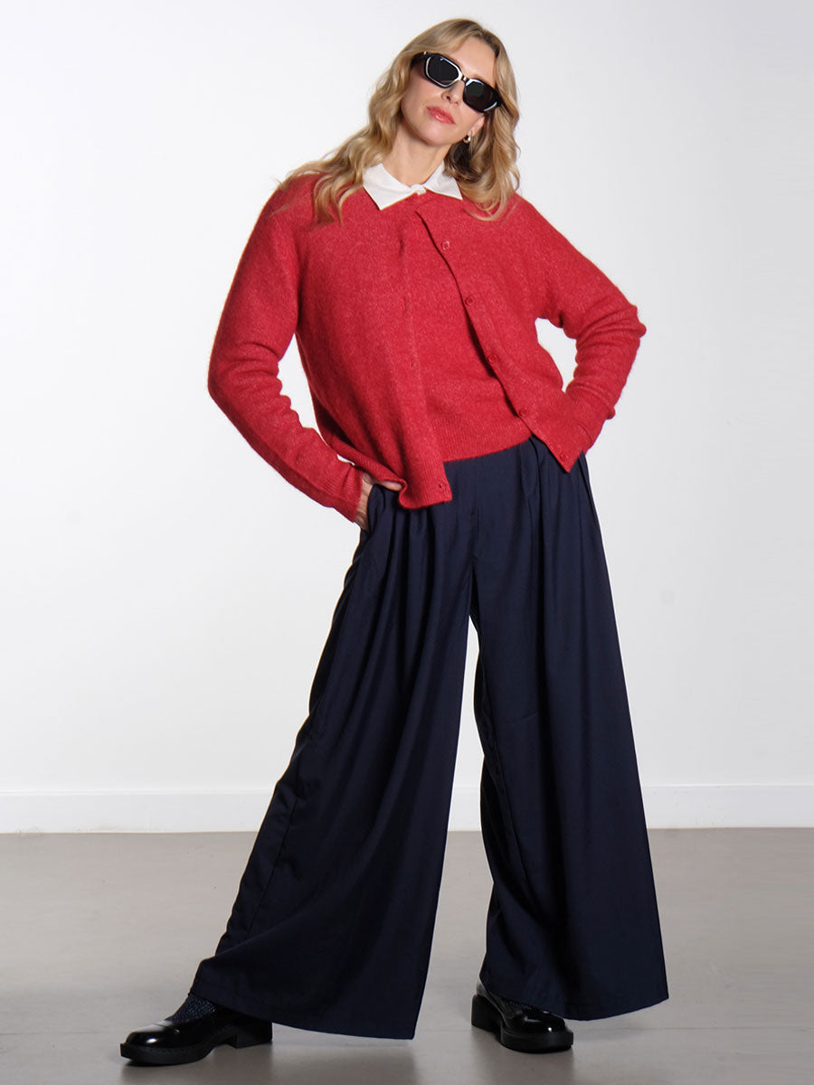 Samsoe Samsoe Nor Short Cardigan - Scarlet Sage