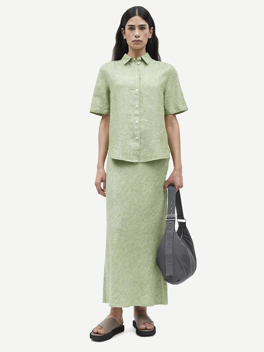Samsoe Samsoe Saagneta Long Skirt - Peridot Mel 