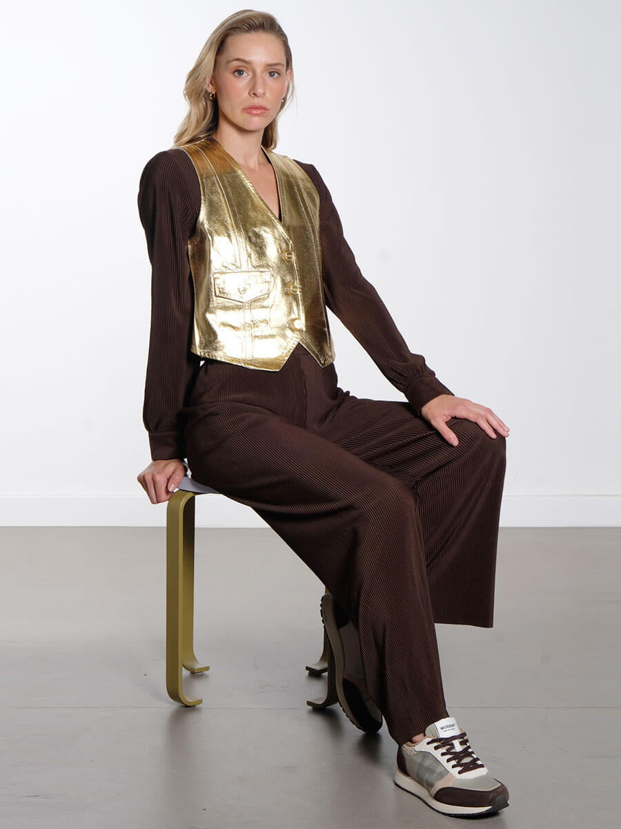 Ganni-Gold-Foil-Denim-Vest