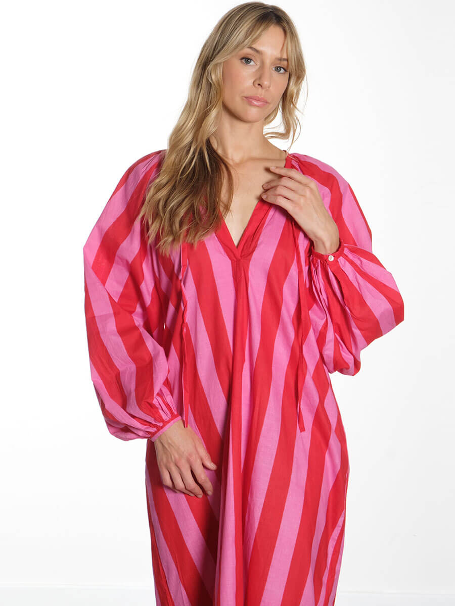 sissel edelbo Nelle Dress - Red & Pink Stripe