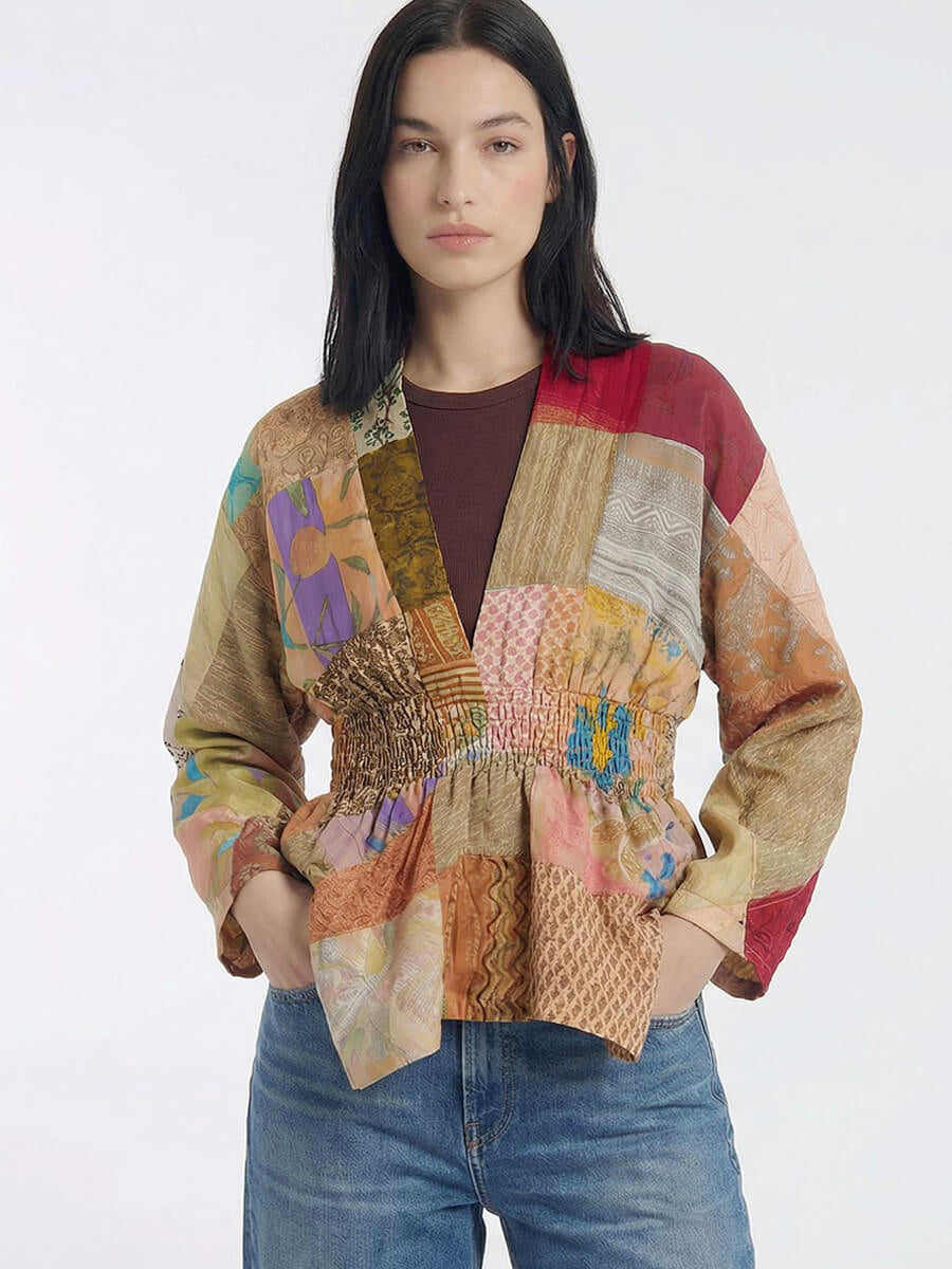 Juno Silk Patchwork Top - No.43