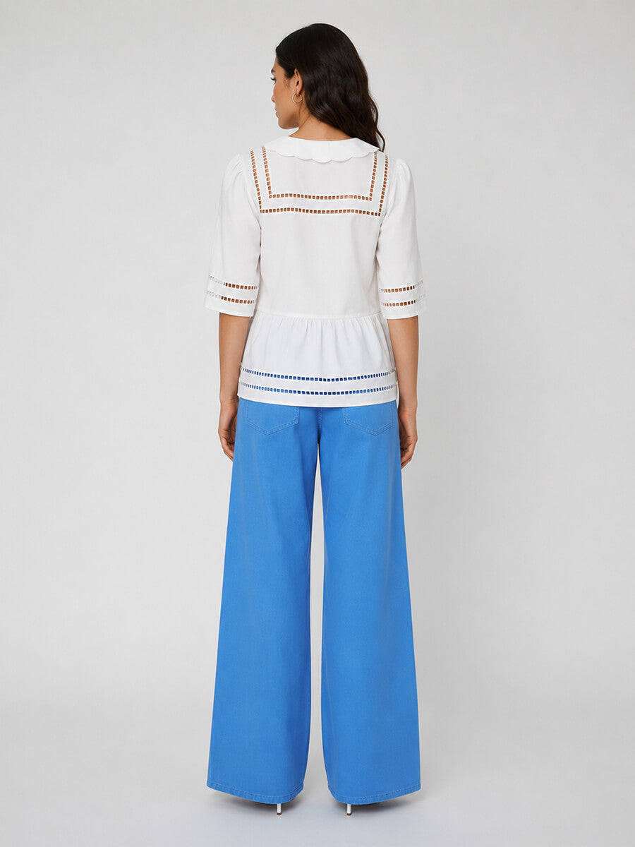 STELLA NOVA
Top with Scallop Edge Collar - White