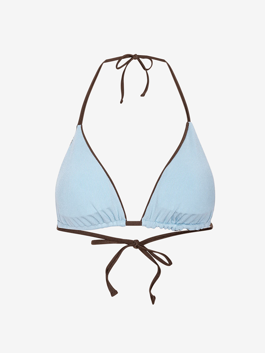 Waverly Bikini Top - Brown/Blue