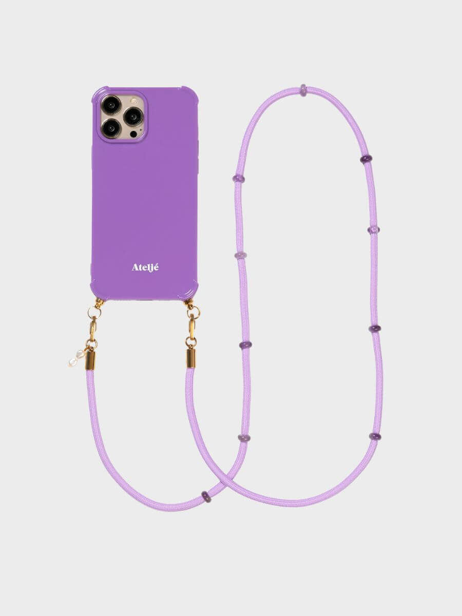 Atelje Ultraviolet long cord with iphone case - violet