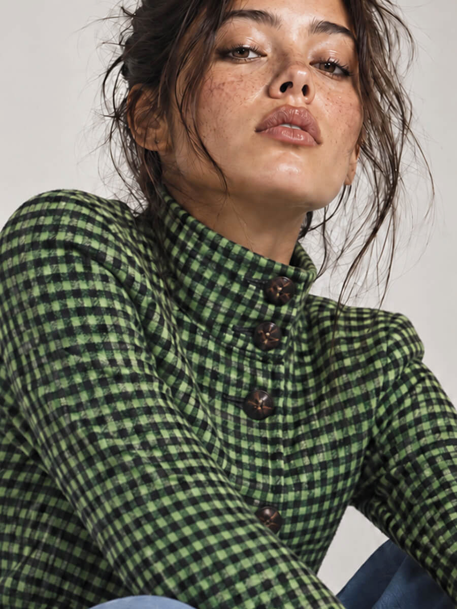 NUMPH
Nuliba Check Coat - Jasmine Green