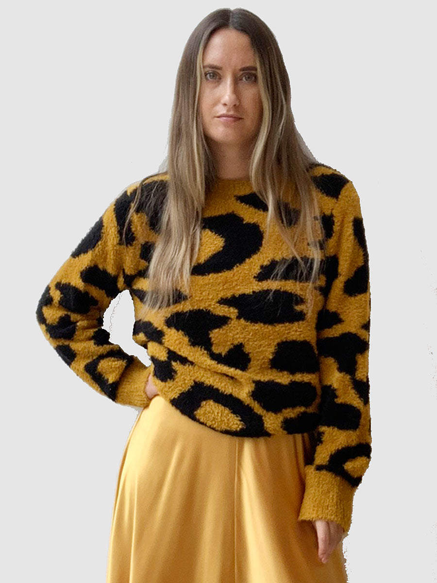 Hampus Jacquard Knit Jumper - Leopard