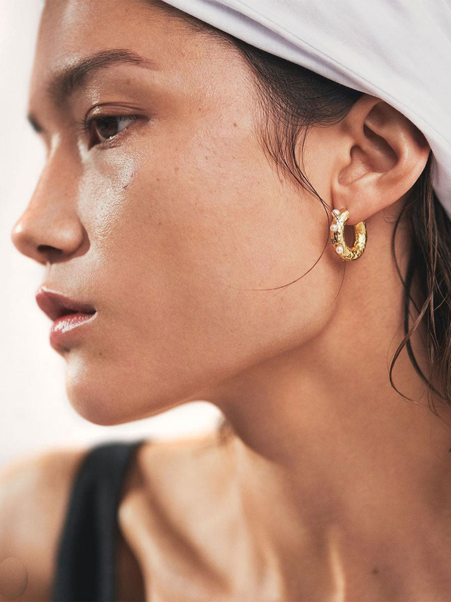 Anni Lu - Gem In A Hoop Earrings - Gold