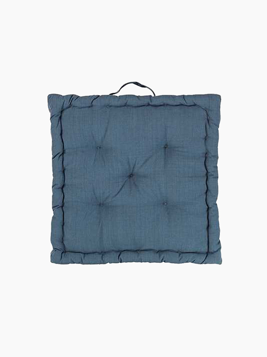 Broste Copenhagen - Ava Cotton Box Cushion 50x50 - Blue Mirage