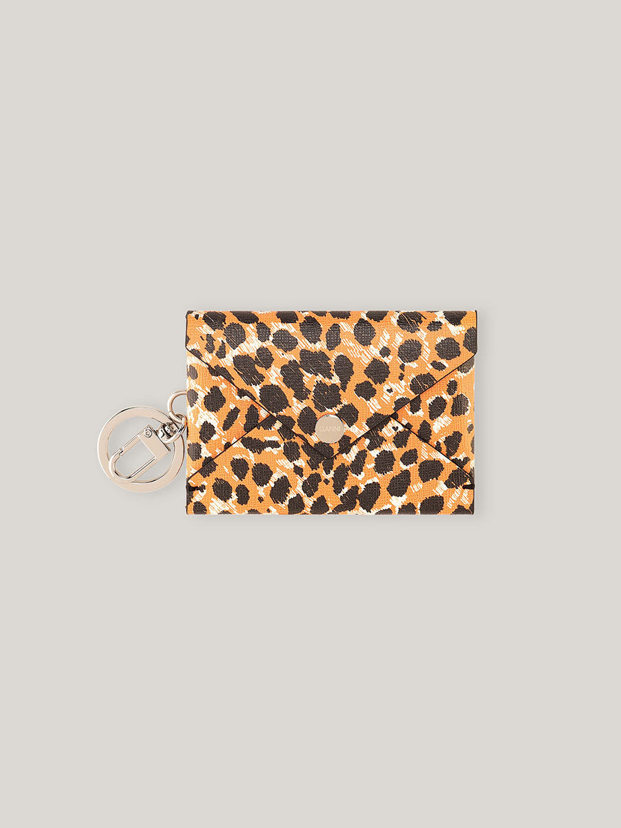 Ganni - Recycled Leather Pouch Keychain - Bright Marigold