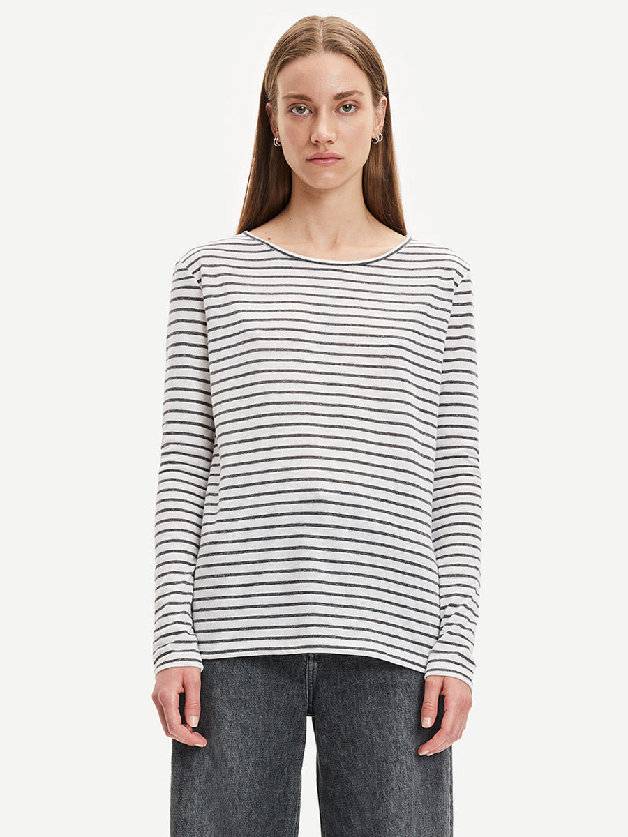Samsoe Samsoe Nobel LS Stripe Top - Black Stripe