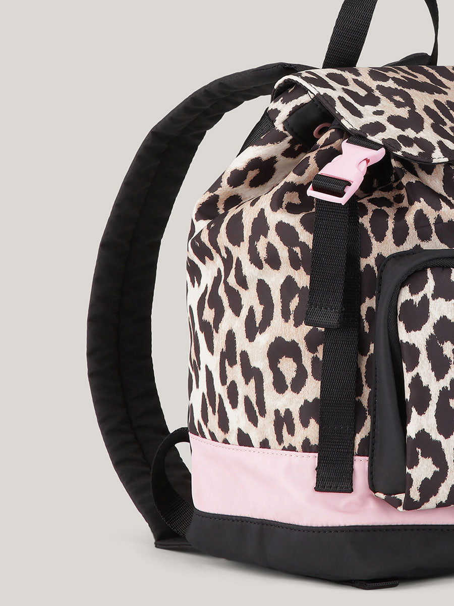 Ganni-Recycled Tech Small Backpack - Leopard
