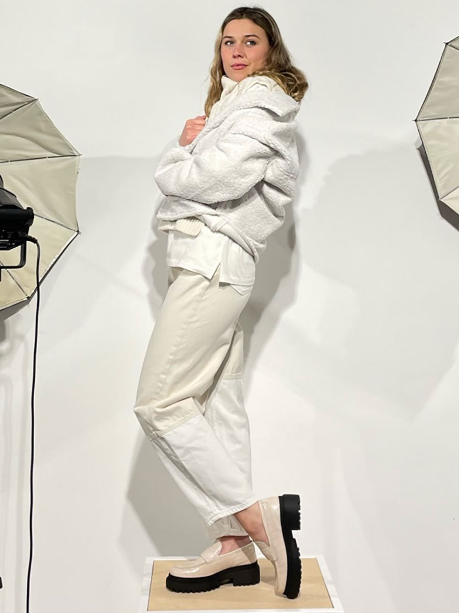 Shoe the Bear - Iona Saddle Loafer - White Croco