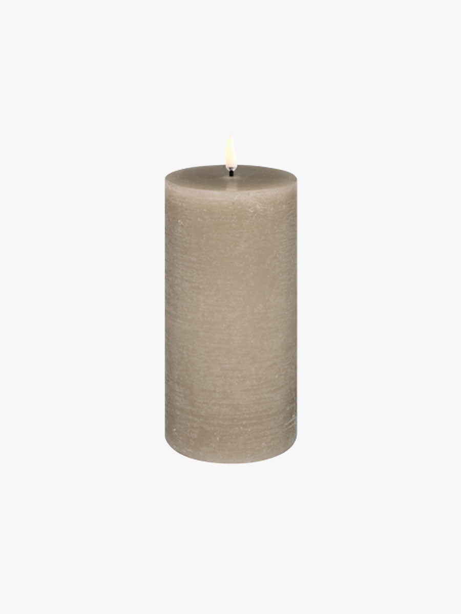 Uyuni  LED-Pillar-Candle-7.8x15-Sandstone