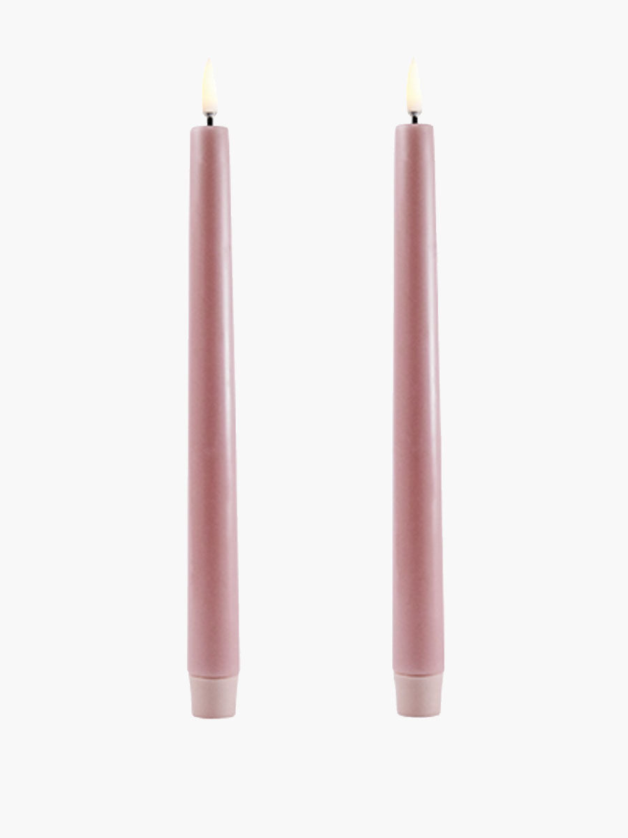 LED Taper Candle Twin Pack 2.3x25 - Dusty Rose