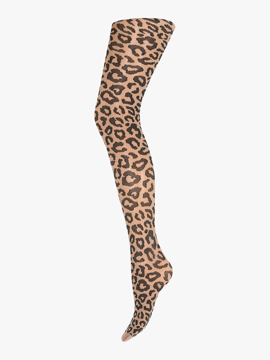 Sneaky Fox Leopard-Tights-Cocoa-Cream