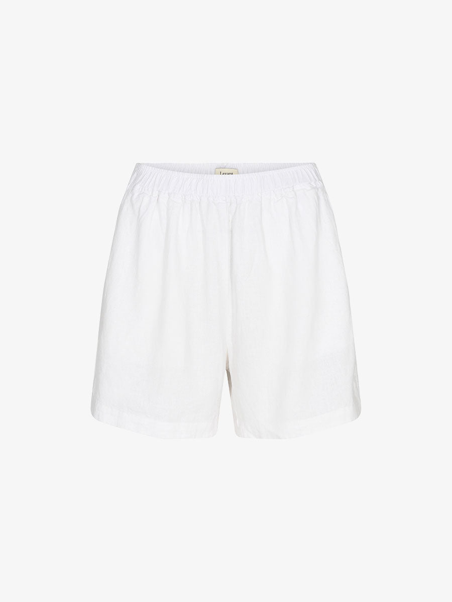 leveteroom-Naja 8 Linen Shorts - White