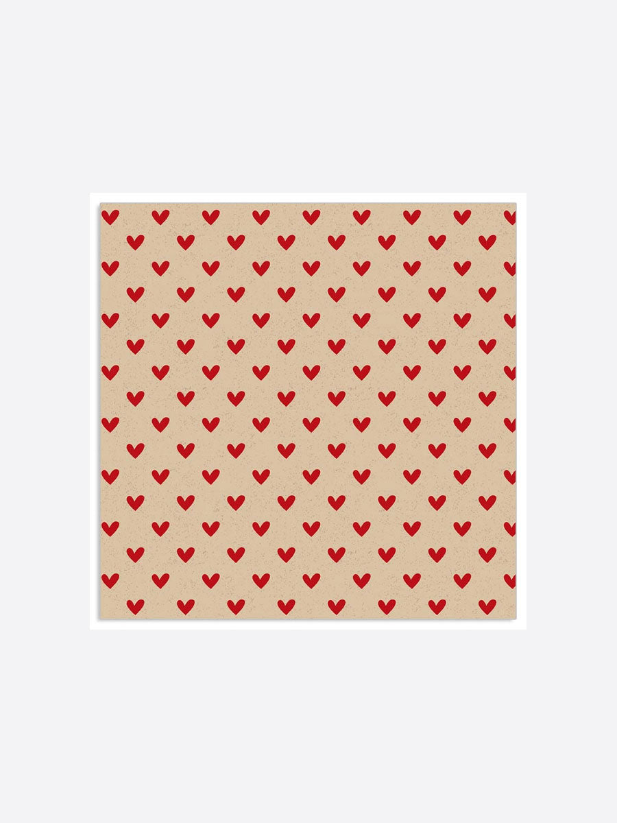 Artebene Mini Heart Napkins - Red And Beige