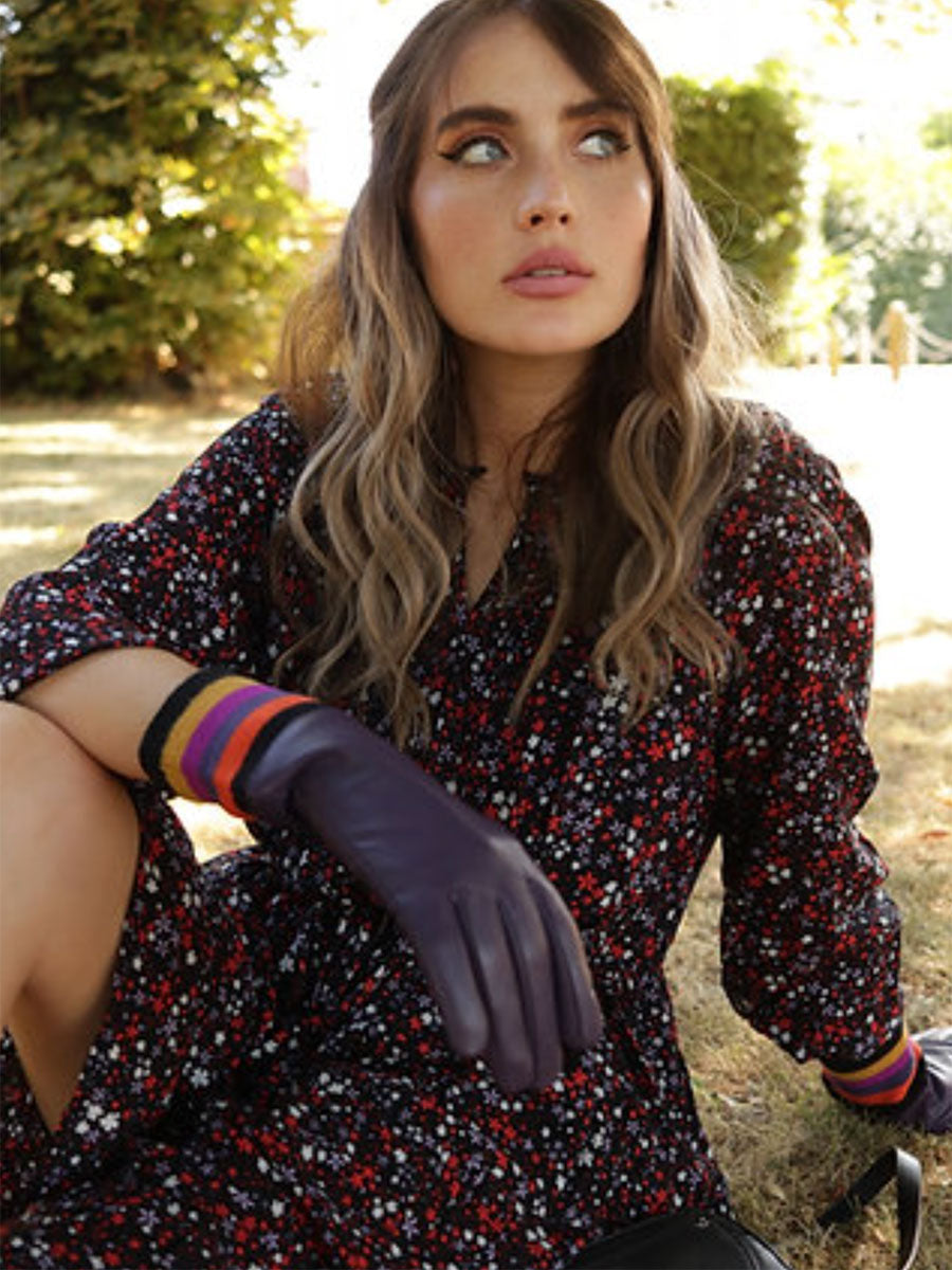 Mabel Sheppard Liquorice Leather Gloves