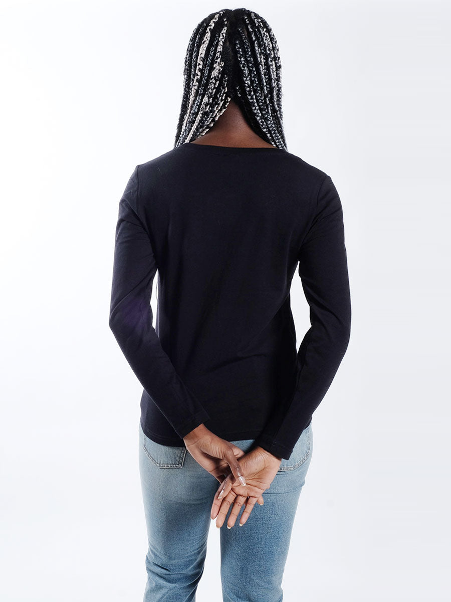 NUMPH  Nukazumi Long Sleeve T-Shirt - Caviar