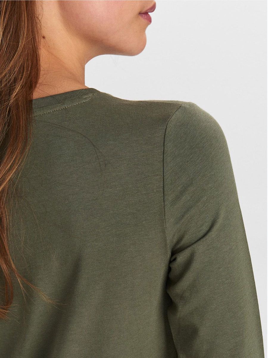 Numph Nukazumi Long Sleeve T-shirt - Deep Lichen Green