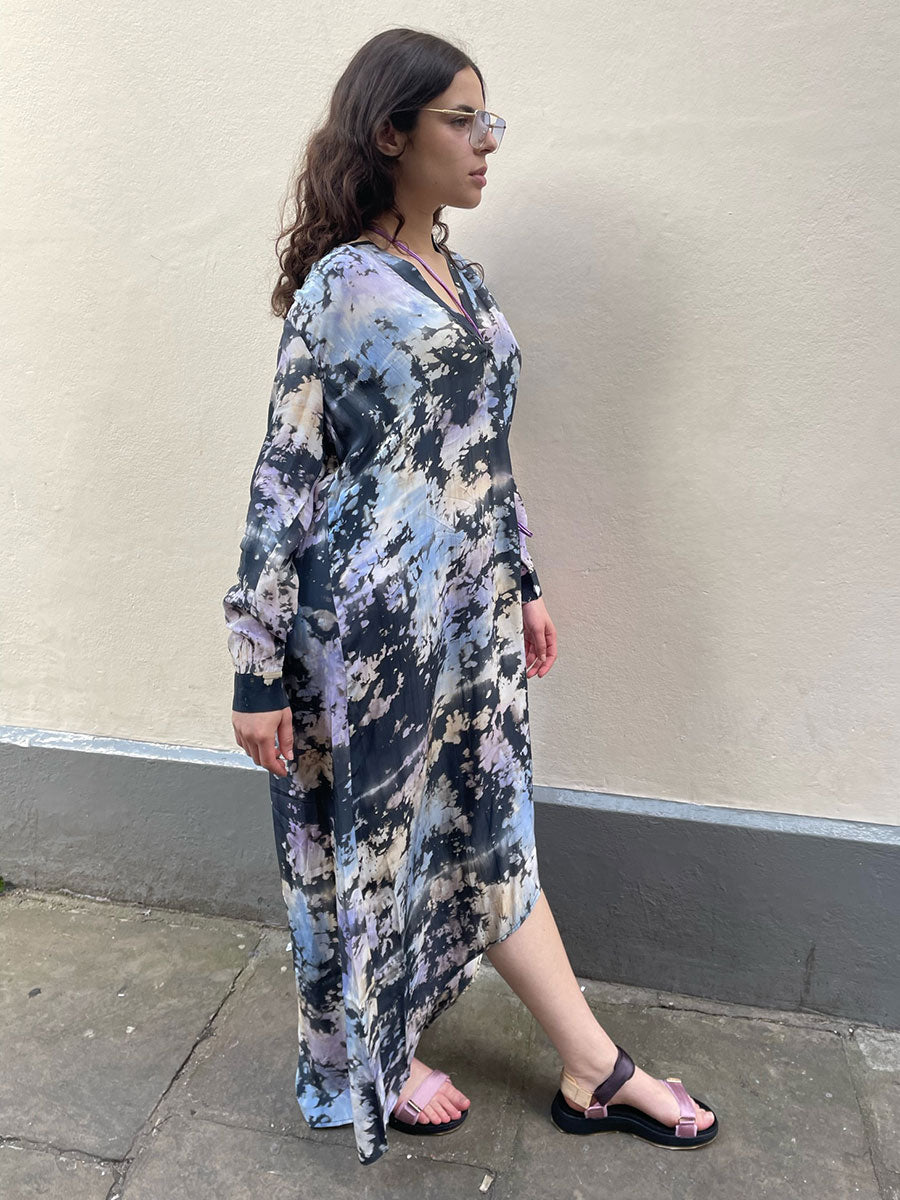 Project AJ117-Faitheen Tunic Dress - Black Flower